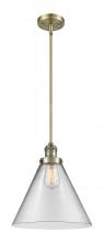  201S-AB-G42-L - Cone - 1 Light - 12 inch - Antique Brass - Stem Hung - Mini Pendant