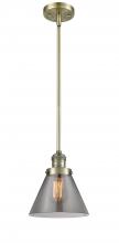  201S-AB-G43-LED - Cone - 1 Light - 8 inch - Antique Brass - Stem Hung - Mini Pendant