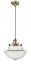  201S-AB-G542 - Oxford - 1 Light - 12 inch - Antique Brass - Stem Hung - Mini Pendant