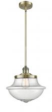  201S-AB-G544 - Oxford - 1 Light - 12 inch - Antique Brass - Stem Hung - Mini Pendant