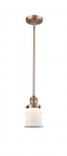  201S-AC-G181S-LED - Canton - 1 Light - 5 inch - Antique Copper - Stem Hung - Mini Pendant