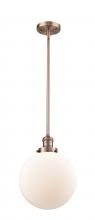  201S-AC-G201-10 - Beacon - 1 Light - 10 inch - Antique Copper - Stem Hung - Mini Pendant