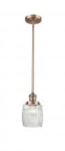  201S-AC-G302-LED - Colton - 1 Light - 6 inch - Antique Copper - Stem Hung - Mini Pendant