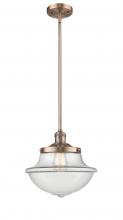  201S-AC-G542 - Oxford - 1 Light - 12 inch - Antique Copper - Stem Hung - Mini Pendant