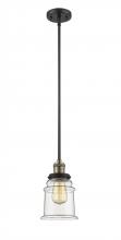  201S-BAB-G182-LED - Canton - 1 Light - 7 inch - Black Antique Brass - Stem Hung - Mini Pendant