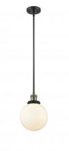  201S-BAB-G201-8-LED - Beacon - 1 Light - 8 inch - Black Antique Brass - Stem Hung - Mini Pendant