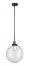  201S-BAB-G202-12 - Beacon - 1 Light - 12 inch - Black Antique Brass - Stem Hung - Mini Pendant