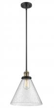  201S-BAB-G44-L - Cone - 1 Light - 12 inch - Black Antique Brass - Stem Hung - Mini Pendant