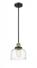  201S-BAB-G713-LED - Bell - 1 Light - 8 inch - Black Antique Brass - Stem Hung - Mini Pendant