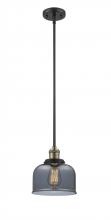  201S-BAB-G73-LED - Bell - 1 Light - 8 inch - Black Antique Brass - Stem Hung - Mini Pendant