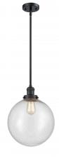  201S-BK-G204-12 - Beacon - 1 Light - 12 inch - Matte Black - Stem Hung - Mini Pendant