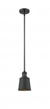  201S-BK-M9-BK-LED - Addison - 1 Light - 5 inch - Matte Black - Stem Hung - Mini Pendant