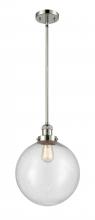  201S-PN-G204-12 - Beacon - 1 Light - 12 inch - Polished Nickel - Stem Hung - Mini Pendant