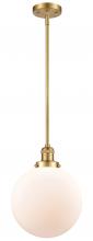  201S-SG-G201-10-LED - Beacon - 1 Light - 10 inch - Satin Gold - Stem Hung - Mini Pendant