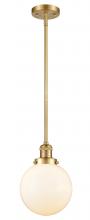 Innovations Lighting 201S-SG-G201-8-LED - Beacon - 1 Light - 8 inch - Satin Gold - Stem Hung - Mini Pendant