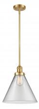  201S-SG-G42-L - Cone - 1 Light - 12 inch - Satin Gold - Stem Hung - Mini Pendant