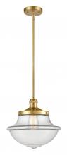  201S-SG-G542 - Oxford - 1 Light - 12 inch - Satin Gold - Stem Hung - Mini Pendant