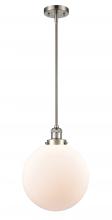  201S-SN-G201-12 - Beacon - 1 Light - 12 inch - Brushed Satin Nickel - Stem Hung - Mini Pendant