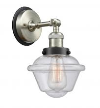  203SN-BPBK-HRBK-G534 - Oxford - 1 Light - 8 inch - Brushed Satin Nickel - Sconce