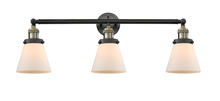  205-BAB-G61 - Cone - 3 Light - 30 inch - Black Antique Brass - Bath Vanity Light