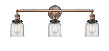  205BP-ACBK-G52 - Bell - 3 Light - 30 inch - Antique Copper - Bath Vanity Light