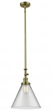  206-AB-G42-L - Cone - 1 Light - 12 inch - Antique Brass - Stem Hung - Mini Pendant