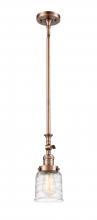  206-AC-G513 - Bell - 1 Light - 5 inch - Antique Copper - Stem Hung - Mini Pendant