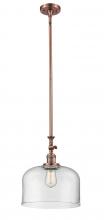  206-AC-G72-L - Bell - 1 Light - 12 inch - Antique Copper - Stem Hung - Mini Pendant