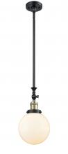  206-BAB-G201-8 - Beacon - 1 Light - 8 inch - Black Antique Brass - Stem Hung - Mini Pendant