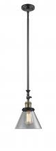  206-BAB-G42 - Cone - 1 Light - 8 inch - Black Antique Brass - Stem Hung - Mini Pendant