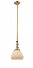 206-BB-G171 - Fulton - 1 Light - 7 inch - Brushed Brass - Stem Hung - Mini Pendant