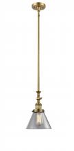  206-BB-G42 - Cone - 1 Light - 8 inch - Brushed Brass - Stem Hung - Mini Pendant