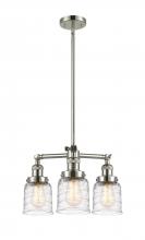  207-PN-G513 - Bell - 3 Light - 19 inch - Polished Nickel - Stem Hung - Chandelier