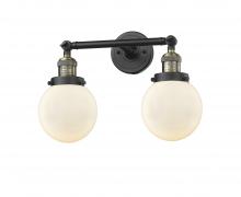  208-BAB-G201-6-LED - Beacon - 2 Light - 17 inch - Black Antique Brass - Bath Vanity Light