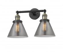  208-BAB-G43-LED - Cone - 2 Light - 18 inch - Black Antique Brass - Bath Vanity Light