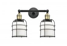  208-BAB-G51-CE - Bell Cage - 2 Light - 16 inch - Black Antique Brass - Bath Vanity Light