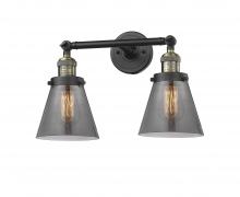  208-BAB-G63-LED - Cone - 2 Light - 16 inch - Black Antique Brass - Bath Vanity Light