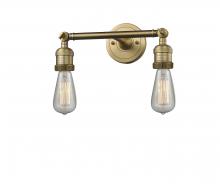 Innovations Lighting 208-BB-LED - Bare Bulb - 2 Light - 11 inch - Brushed Brass - Bath Vanity Light