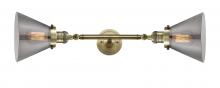  208L-AB-G43-LED - Cone - 2 Light - 8 inch - Antique Brass - Bath Vanity Light