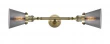  208L-AB-G63-LED - Cone - 2 Light - 6 inch - Antique Brass - Bath Vanity Light