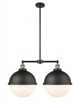  209-BAB-HFS-121-BK-LED - Hampden - 2 Light - 18 inch - Black Antique Brass - Stem Hung - Island Light