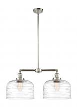  209-PN-G713-L - Bell - 2 Light - 21 inch - Polished Nickel - Stem Hung - Island Light