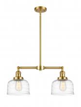  209-SG-G713 - Bell - 2 Light - 21 inch - Satin Gold - Stem Hung - Island Light