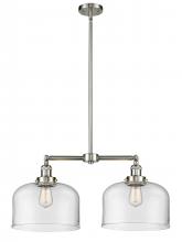  209-SN-G72-L - Bell - 2 Light - 21 inch - Brushed Satin Nickel - Stem Hung - Island Light