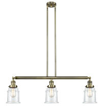  213-AB-G182-LED - Canton - 3 Light - 39 inch - Antique Brass - Stem Hung - Island Light