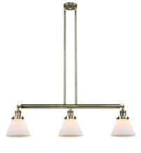  213-AB-G41-LED - Cone - 3 Light - 40 inch - Antique Brass - Stem Hung - Island Light