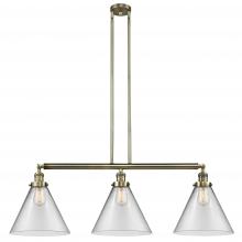  213-AB-G42-L-LED - Cone - 3 Light - 44 inch - Antique Brass - Stem Hung - Island Light