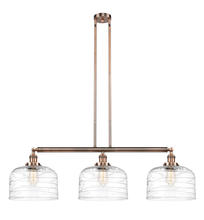  213-AC-G713-L - Bell - 3 Light - 42 inch - Antique Copper - Stem Hung - Island Light