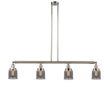  214-PN-G53-LED - Bell - 4 Light - 50 inch - Polished Nickel - Stem Hung - Island Light