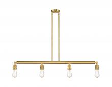  214-SG-LED - Bare Bulb - 4 Light - 48 inch - Satin Gold - Stem Hung - Island Light